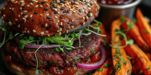 Air-fryer venison burger.