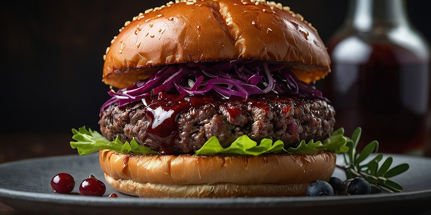 Barbecue grilled venison burgers
