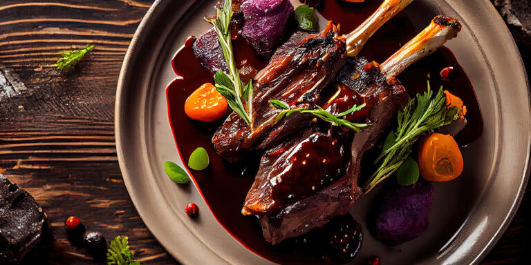 Barbecued venison ribs