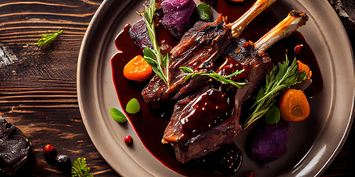 Barbecued venison ribs