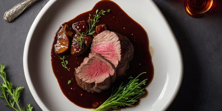Venison Tenderloin with Roasted Red Peppers