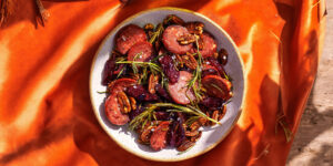 Rosemary-Sizzled Salami, Dates, and Pecans
